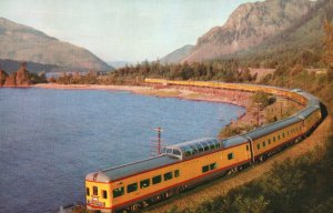 Vintage Postcard View of The City of Portland Domeliner Train Columbia River