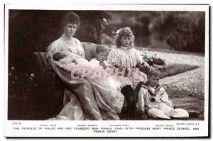 Old Postcard The Princess of Wales and her youngest Prince John's