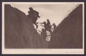 GREAT BRITAIN, Postcard, British infantry practising an attack, WWI