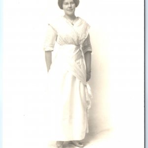 c1910s Oconomowoc, Wis. Lovely Lady RPPC Woman Girl Photo Van C Munger WI A174