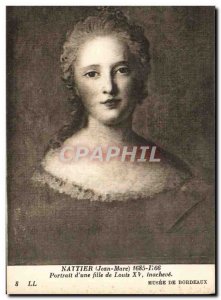 Postcard Old Nattier Portrait D & # 39A Girl From Louis XV Inacheve Museum of...