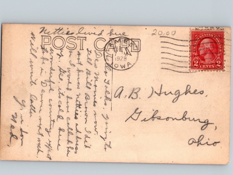 c1928 Main St AMES Iowa IA Street View Story County RPPC Real Photo Postcard