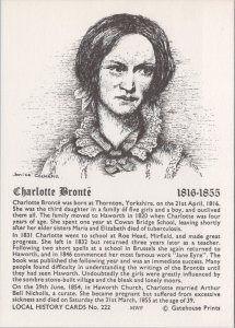 Famous Author Postcard -  Charlotte Bronte, Local History Card Ref.RR17919