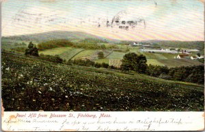 Pearl Hill from Blossom Street, Fitchburg MA Undivided Back c1907 Postcard Y72