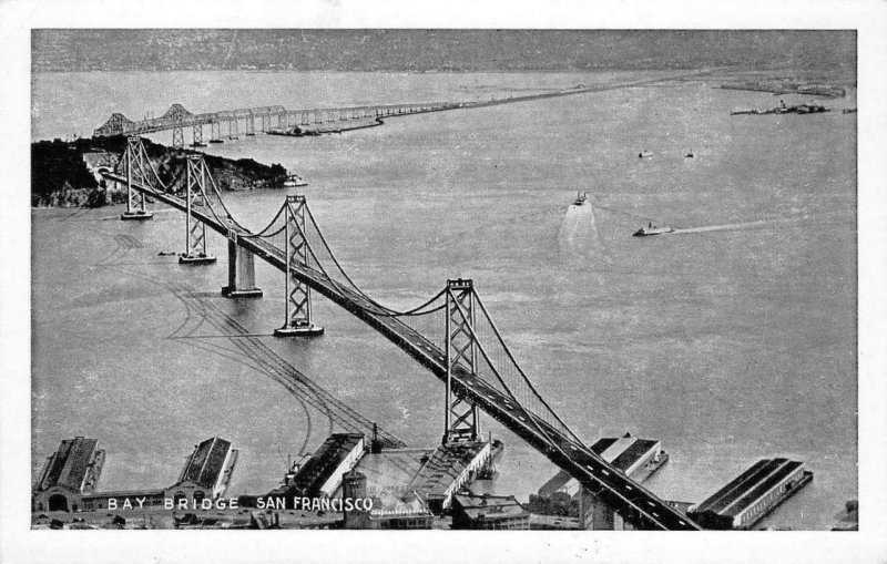 BAY BRIDGE San Francisco-Oakland, CA c1930s Vintage Postcard