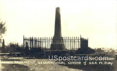 Real Photo - Ogden Monument - Fort Riley, Kansas KS  