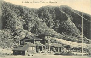 Hawaii & South seas Curio Co. Postcard Luakaha Nuuana Valley Honolulu HI