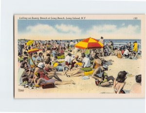 Postcard Lolling on Sunny Beach, Long Island, Long Beach, New York