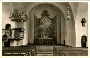 RPPC Church Interior Interior Av Krynan Hognas Sweden DB Postcard C2