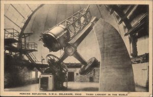 Delaware Ohio OH Perkin Observatory Reflector 1930s-50s Vintage Postcard