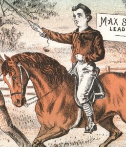 1880s Max Stadler & Co. Clothiers Man Boy Lovely Horse F137