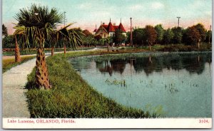 Lake Lucerne Orlando Florida FL Pathway Trees Attractions Antique Postcard