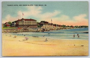 1945 Young's Hotel Union Bluffs York Beach Maine Sandy Beaches Posted Postcard