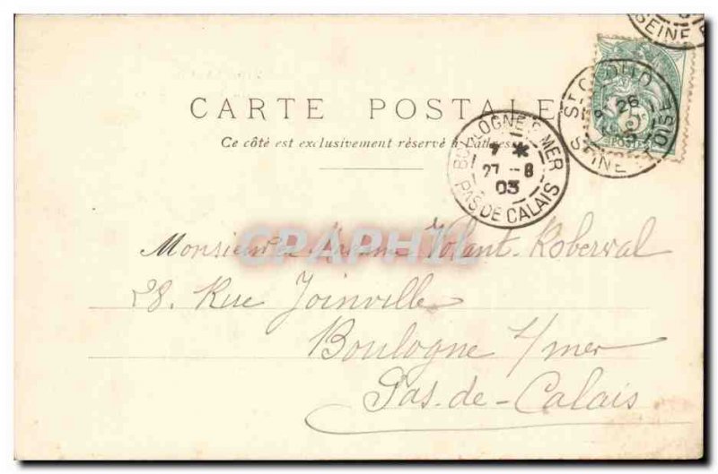Saint Cloud Old Postcard Inside the Park and Ecole Normale (Eiffel Tower)