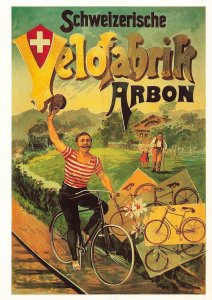 SCHWEIZERISHCHE VELO FABRIK ARBON-BICYCLE POSTER REPRODUCTION POSTCARD