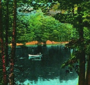 Winsted Connecticut CT Pictruresque Highland Lake 1935 Vtg Postcard