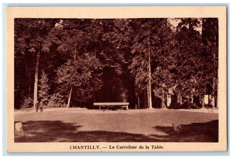 1932 The Crossroads Of The Table Chantilly France Vintage Posted Postcard