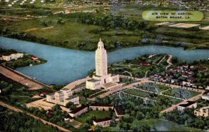 Louisiana Baton Rouge Aerial View State Capitol