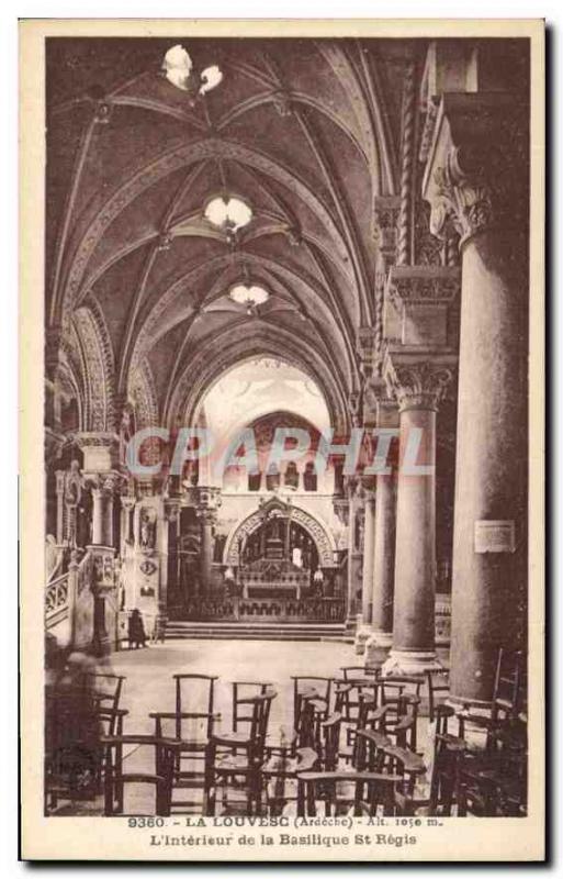 Postcard Old Louvesc Ardeche The Interior of the Basilica of St. Regis