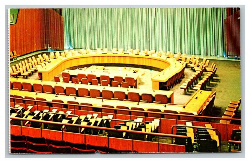 Vintage 1960's Postcard Chamber of United Nations Headquarters New York City