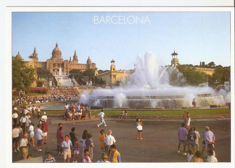 Postal 046765 : Barcelona. Palau Nacional i fonts de Montjuic