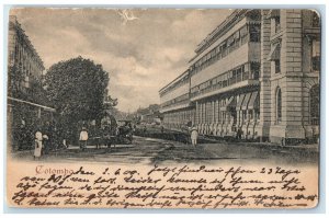 1900 Street Building Scene Colombo Sri Lanka Antique Posted Postcard