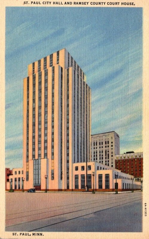 Minnesota St Paul City Hall and Ramsey County Court House 1946 Curteich