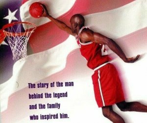 1999 Michael Jordan Postcard In Flight Fox Family Channel An American Hero Ex+