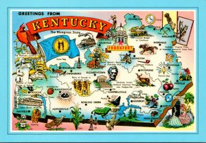 Kentucky Greetings From The Bluegrass With State Map & More