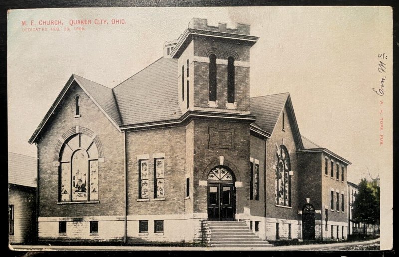 Vintage Postcard 1907-1915 M.E. Church, Quaker City, Ohio (OH)