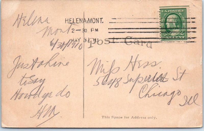 HELENA, MT Montana   6th Avenue  STREET  SCENE   TROLLEY CAR   1910   Postcard