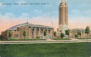 Fort Worth TX Texas Will Rogers Memorial Auditorium - Tower and Coliseum - Linen