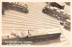 West Virginia Railroad Shops Locomotive Turn Table Real Photo Postcard AA41384