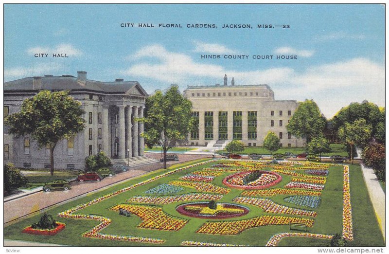 City Hall Building, Hinds County Court House, City Hall Floral Gardens, Jacks...