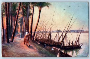1910 London Tuck Oilette Vintage Postcard Picturesque Egypt Banks Cairo No. 7201
