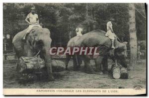 Old Postcard Elephant International Colonial Exposition of & # 39Inde