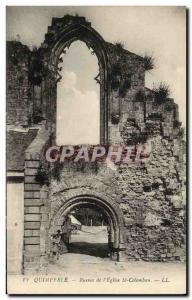 Postcard Ancient Ruins Quimperle L Church St Colomban