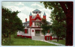 AVOCA, Iowa IA ~ The GERMAN PAVILION Pottawattamie County 1908  Postcard