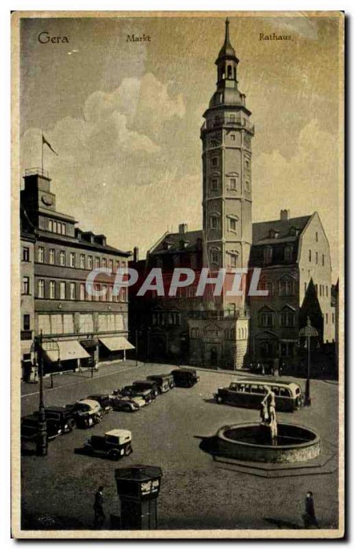 Old Postcard Gera Markt Rathaus