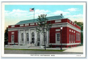 c1930's Post Office Building Southbridge Massachusetts MA Vintage Postcard