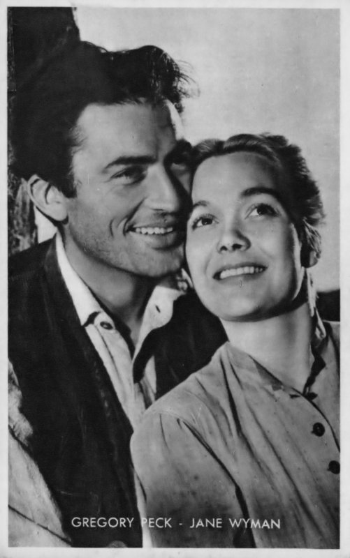 Gregory Peck & Jane Wyman Rare Kwatta Belgium Postcard Size Film Photo