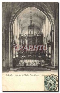 Old Postcard Calais Interior of the Church of Our Lady
