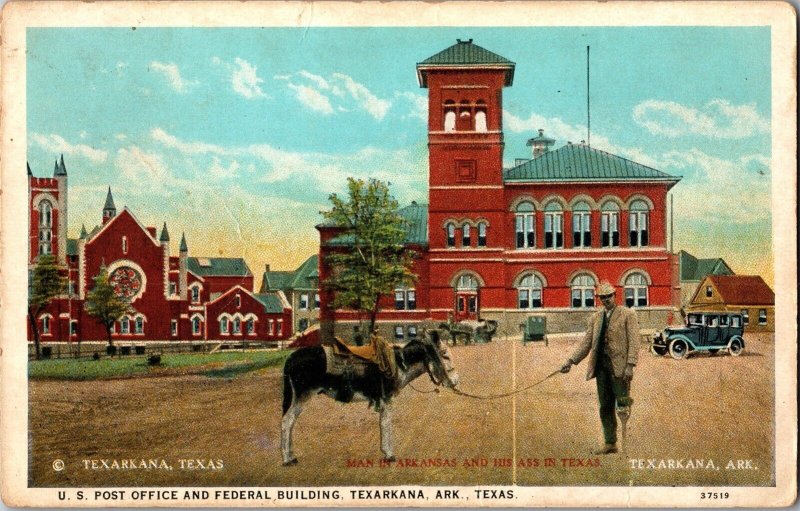 U.S. Post Office and Federal Building, Texarkana AR TX Vintage Postcard L71