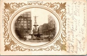 Vtg 1905 Fountain Square Cincinnati Ohio OH Postcard