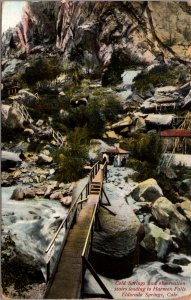 Postcard Cold Springs Observation Stairs Harmon Falls Eldorado Springs Colorado