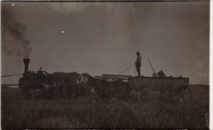 Farming Tractor Melfort Saskatchewan area SK Sask Humphries RPPC Postcard E79