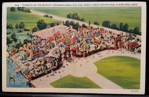 Vintage Postcard 1936 Streets of the World, Great Lakes Expo. Cleveland, Ohio OH