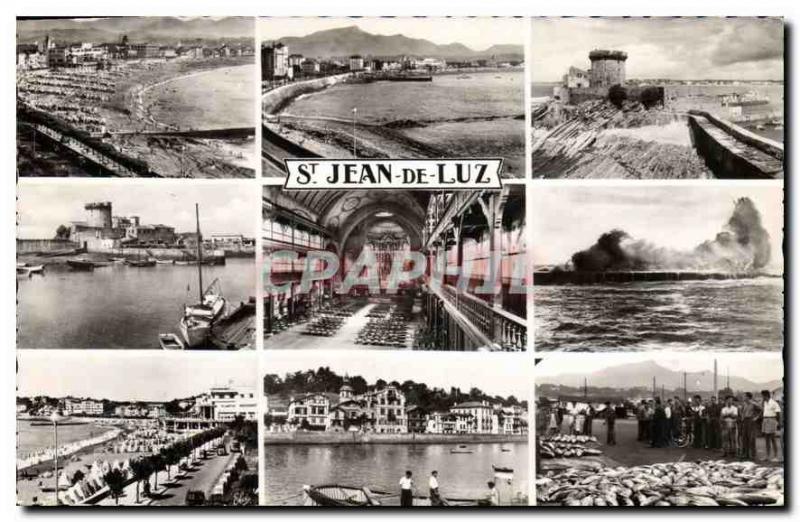 Modern Postcard Saint Jean de Luz La Grande Plage Port Socoa Inteireur The Be...