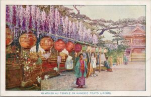 Glycines au Temple de Kameido Tokyo Japan Postcard G83 