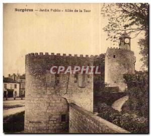 Surgeres - The Public Garden - Allee of the Tower - Old Postcard